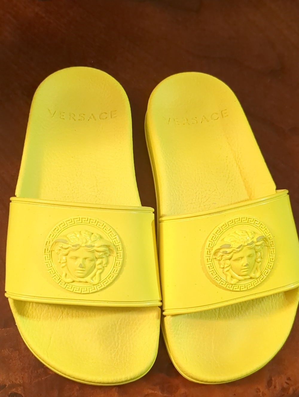 Versace Yellow Medusa Rubber Slide Sandals
